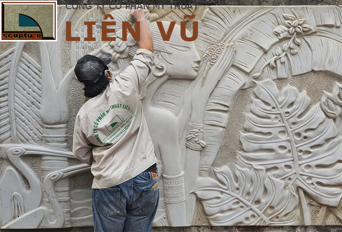 Tranh điêu khắc phù điêu cô gái