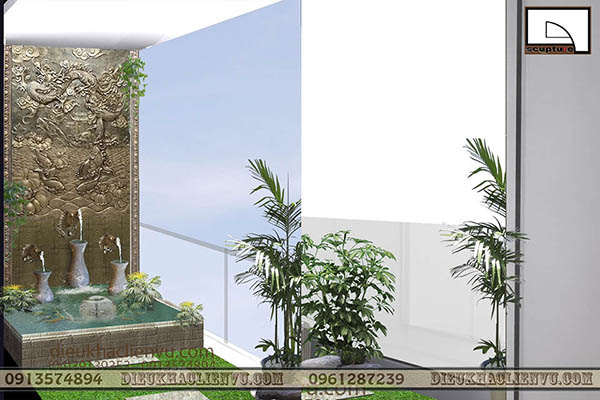 Thi c&ocirc;ng tiểu cảnh đơn giản với c&acirc;y xanh v&agrave; đ&aacute; sỏi cho ban c&ocirc;ng