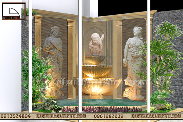 Đ&agrave;i phun nước phong c&aacute;ch ch&acirc;u &Acirc;u cổ điển