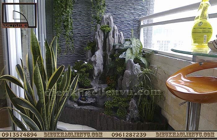 Điêu khắc Liên Vũ- tư vấn, thiết kế, thi công tiểu cảnh ban công chuyên nghiệp