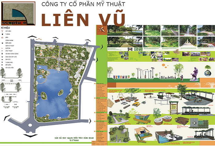 Bản thiết kế cảnh quan của công ty Cổ phần Mỹ thuật Liên Vũ