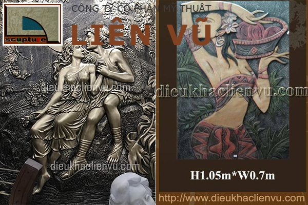 Các tác phẩm phù điêu thiếu nữ thể hiện nhiều chủ đề khác nhau