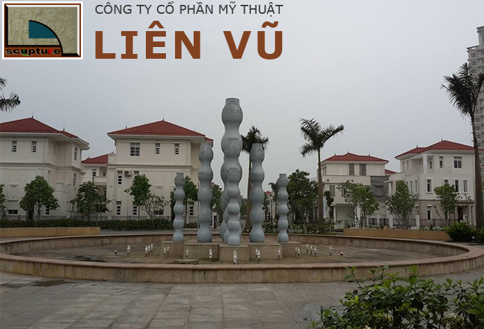 Cảnh quan đài phun nước đơn giản cho khu đô thị
