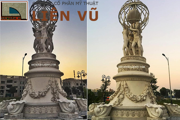 Cảnh quan đài phun nước phong cách châu Âu