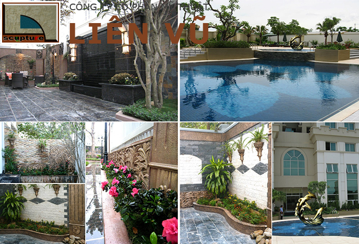 Cảnh quan dự án sân vườn, hồ bơi