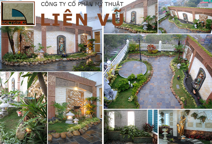 Cảnh quan sân vườn đẹp với các yếu tố thiên nhiên