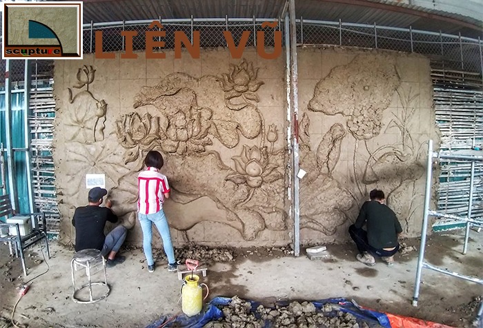 Chế tác, sản xuất tranh phù điêu hoa lá