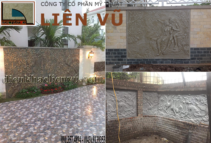 Chủ đề tranh phù điêu trang trí tường vườn rất đa dạng và ý nghĩa