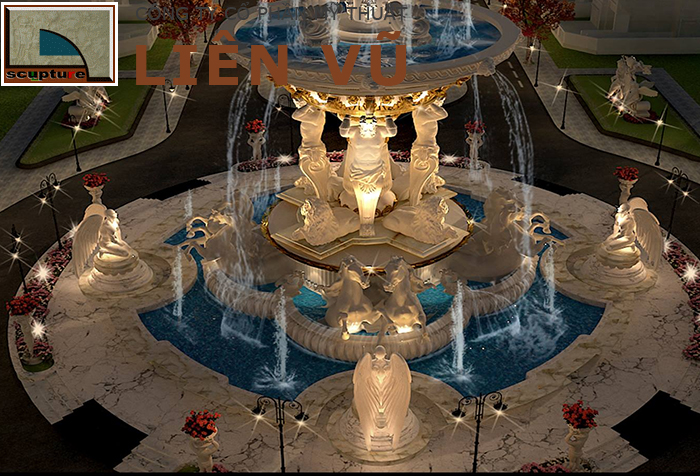 Công trình đài phun nước sân vườn quy mô lớn