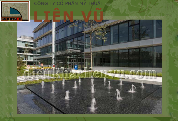 Công trình đài phun nước trước sảnh tòa nhà