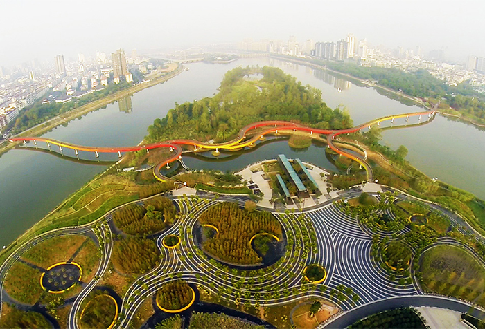 Công viên Yanweizhou nhìn từ trên không
