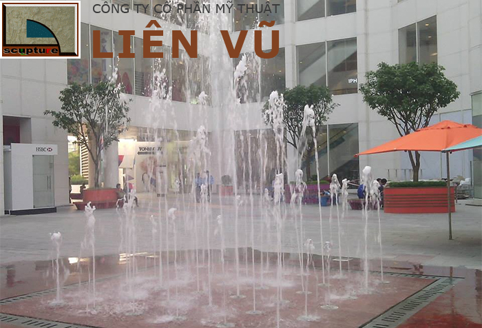 Đài phun âm sàn đơn giản trong trung tâm thương mại