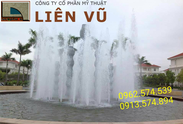 Đài phun nước sân vườn bể tròn
