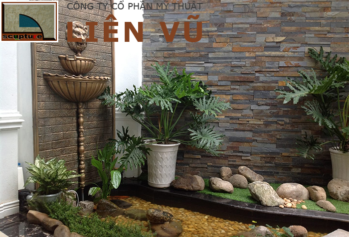 Đài phun nước sân vườn châu Âu giả đồng đẹp