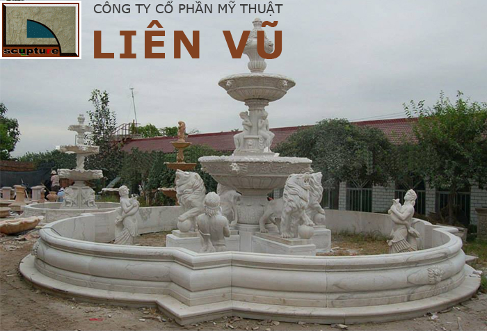 Đài phun nước sân vườn cỡ lớn với tượng