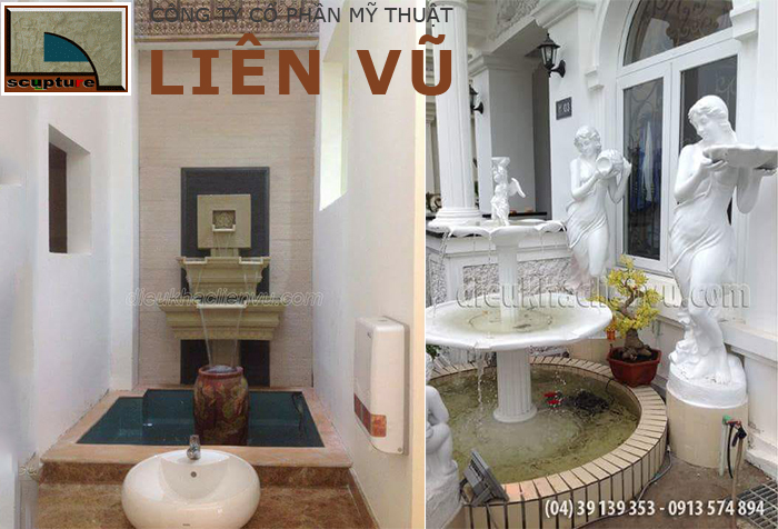 Đài phun nước sân vườn mini điêu khắc