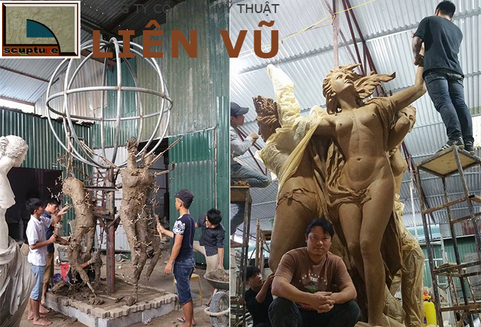 Đắp đất tạo hình mẫu tượng