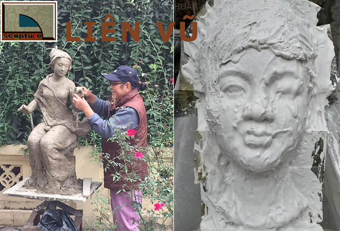 Đắp mẫu đất sét và tạo khuôn mẫu tượng