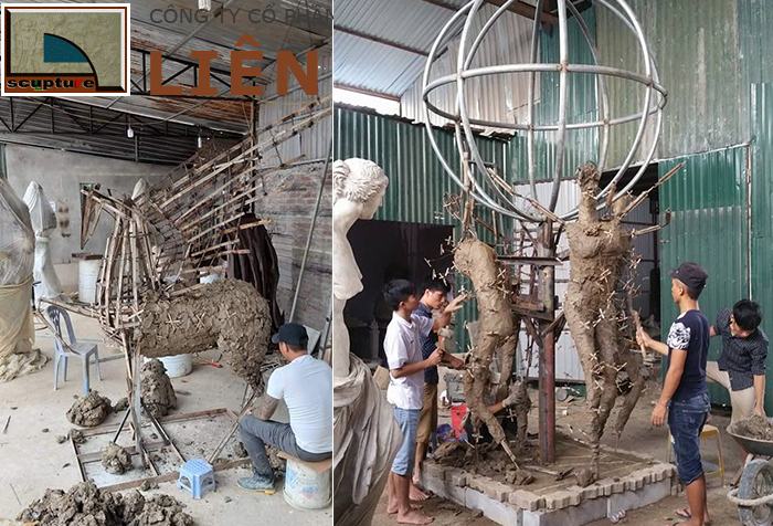 Đắp tạo hình mẫu đất sét