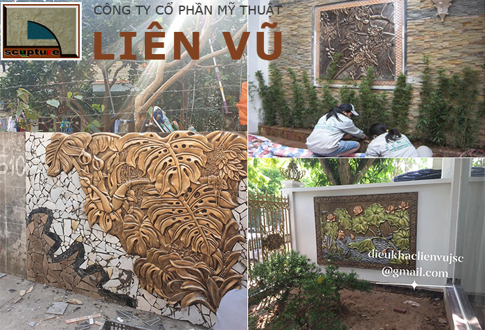Điêu khắc Liên Vũ- chế tác sản xuất và thi công lắp đặt phù điêu trang trí sân vườn