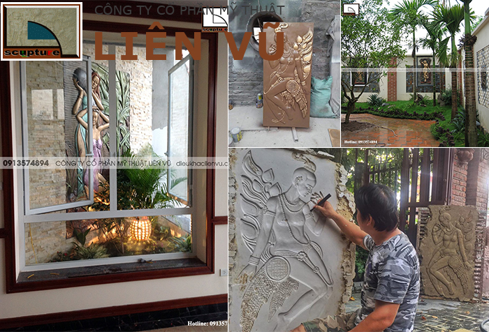 Điêu khắc Liên Vũ- chế tác sản xuất và tư vấn thiết kế, thi công phù điêu cô gái
