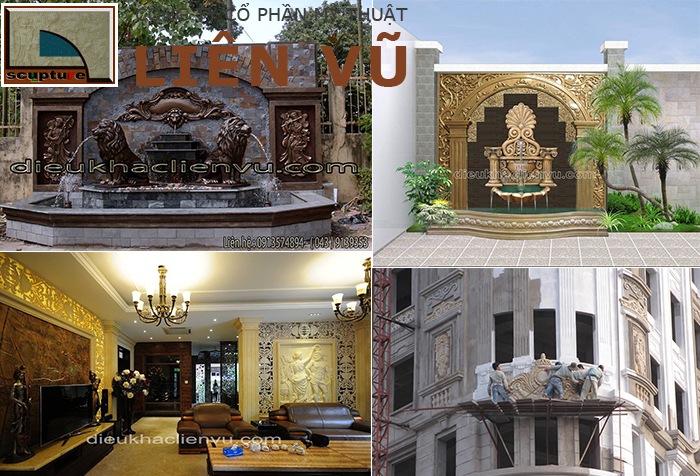 Điêu khắc Liên Vũ- chế tác và thiết kế, thi công ứng dụng phù điêu châu Âu trang trí
