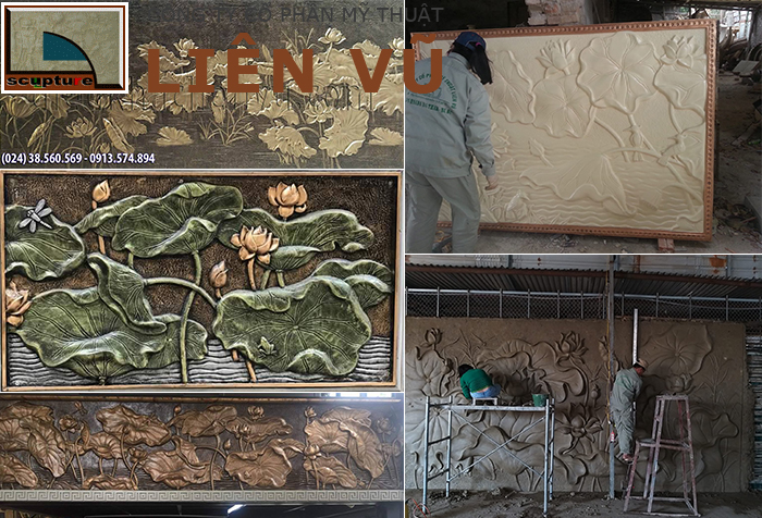 Điêu khắc Liên Vũ- đơn vị chế tác sản xuất và cung cấp phù điêu sen đẹp