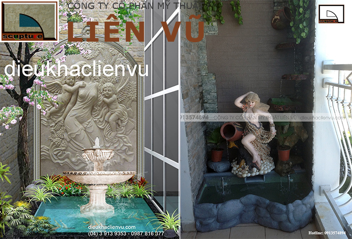 Điêu khắc Liên Vũ- đơn vị thi công tiểu cảnh ban công trọn gói
