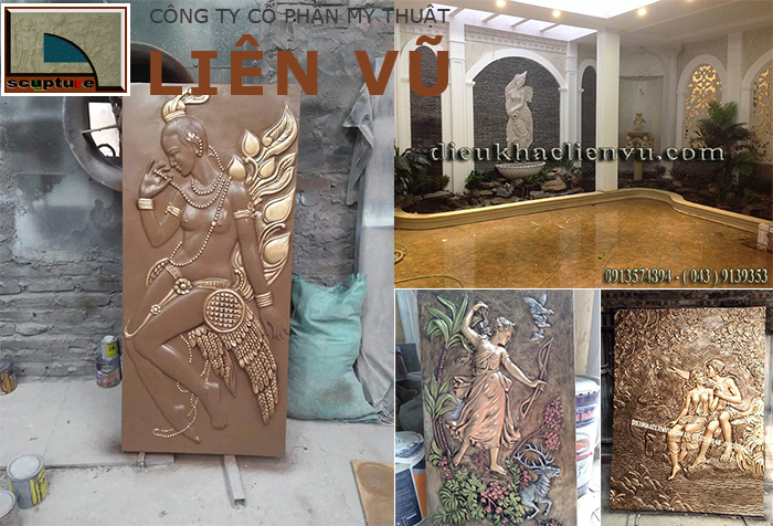 Điêu khắc Liên Vũ- sản xuất, cung cấp và thi công tiểu cảnh phù điêu cô gái đẹp