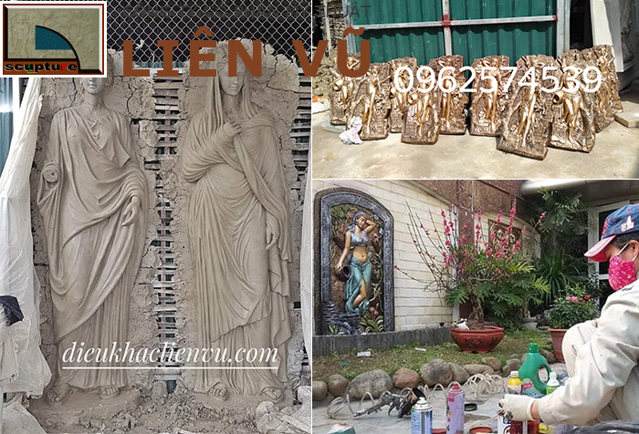 Điêu khắc Liên Vũ- sản xuất, cung cấp và thi công ứng dụng phù điêu cô gái trang trí