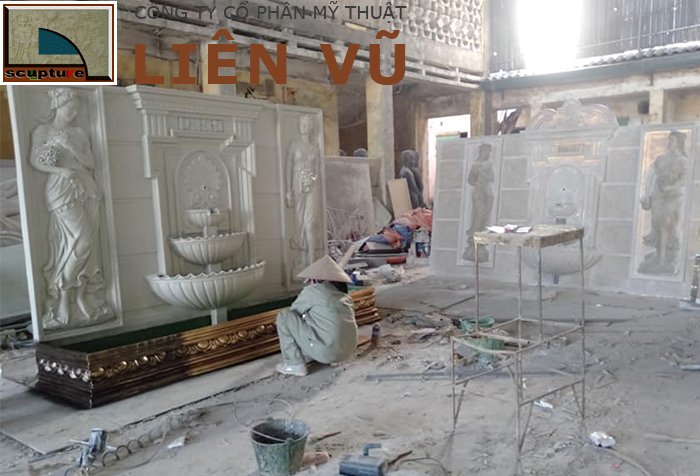 Điêu khắc Liên Vũ- sản xuất đài nước phù điêu cô gái đẹp