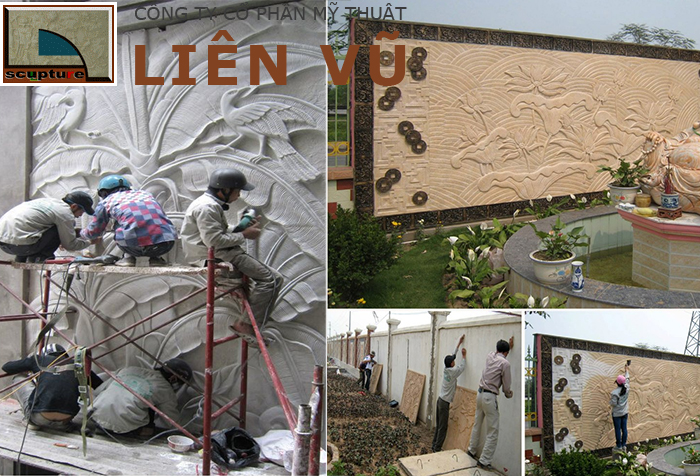 Điêu khắc Liên Vũ- sản xuất, thi công phù điêu sân vườn
