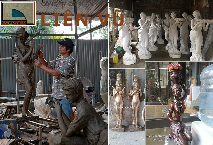 Điêu khắc Liên Vũ- sản xuất và cung cấp tượng cô gái đẹp, chất lượng cao bằng composite