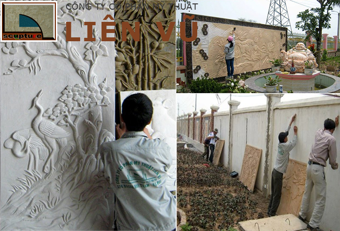 Điêu khắc Liên Vũ- thi công lắp đặt phù điêu san vườn và tiểu cảnh