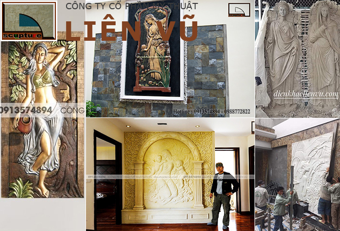 Điêu khắc Liên Vũ- thiết kế chế tác và thi công lắp đặt phù điêu cô gái