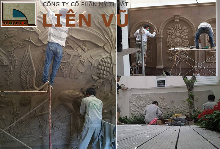 Điêu khắc Liên Vũ- thiết kế, thi công phù điêu sân vườn