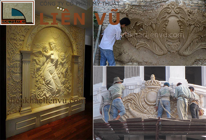 Điêu khắc Liên Vũ- trực tiếp sản xuất, thiết kế trang trí và thi công phù điêu châu Âu đá nhân tạo composite