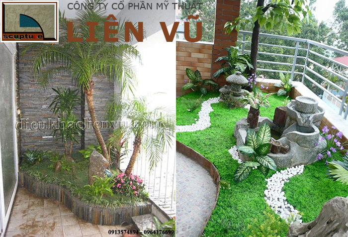 Điêu khắc Liên Vũ- tư vấn, thiết kế, thi công tiểu cảnh ban công chuyên nghiệp