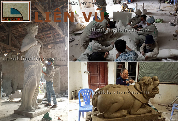 Đội ngũ thợ trẻ và nghệ nhân điêu khắc lão niên