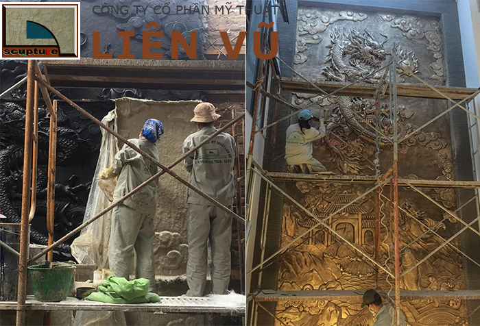 Hoàn thiện, sơn giả chất liệu cho tranh phù điêu composite