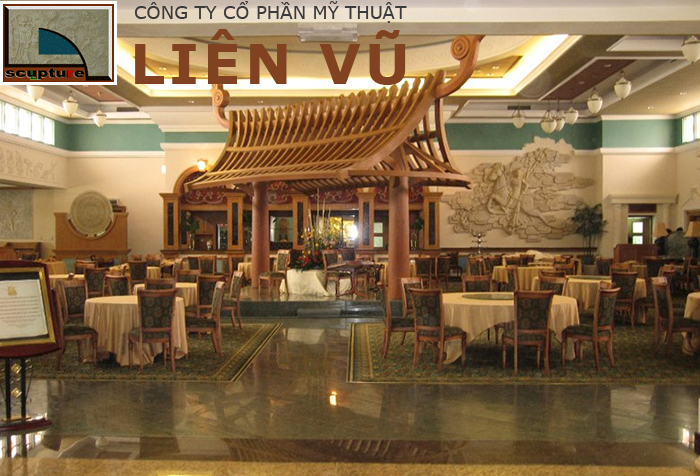 Không gian nhà hàng độc đáo với nghệ thuật điêu khắc