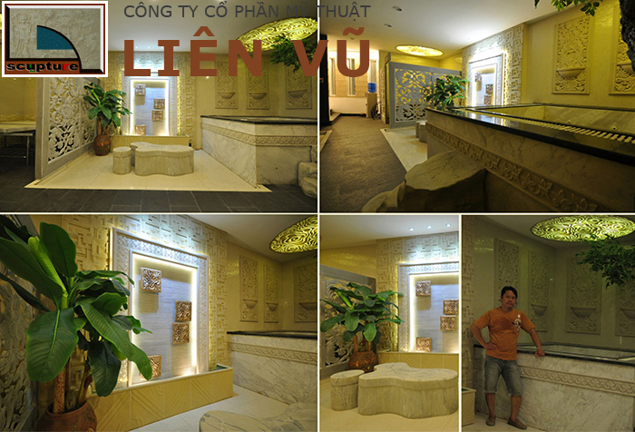 Không gian nội thất đẹp với phù điêu châu Âu