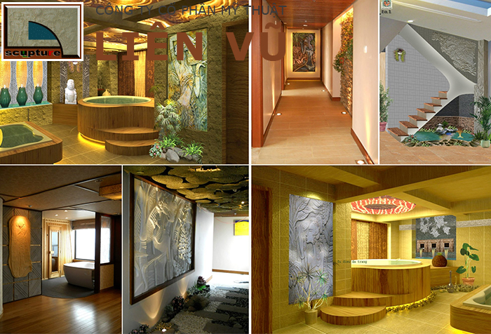 Không gian nội thất spa độc đáo với phù điêu cô gái