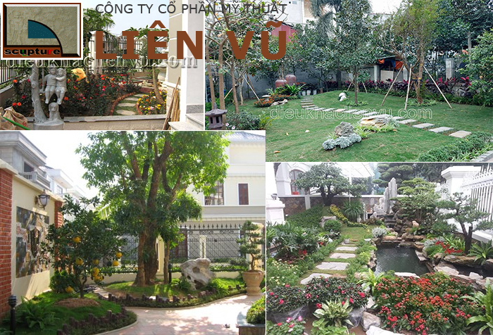 Không gian sân vườn đẹp với các yếu tố thiên nhiên