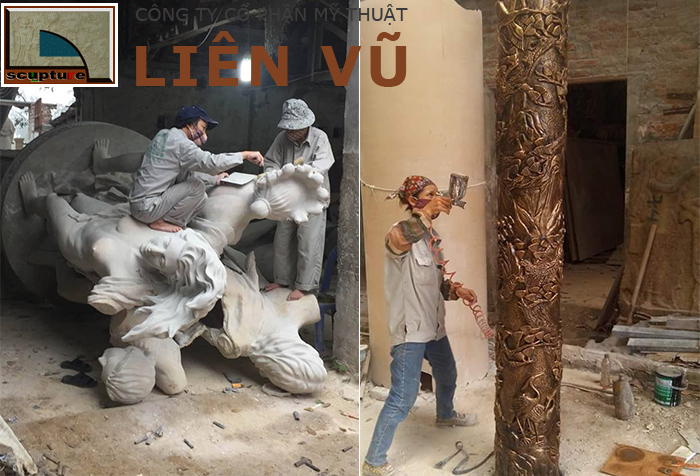 Làm sạch bề mặt, hoàn thiện sản phẩm điêu khắc composite