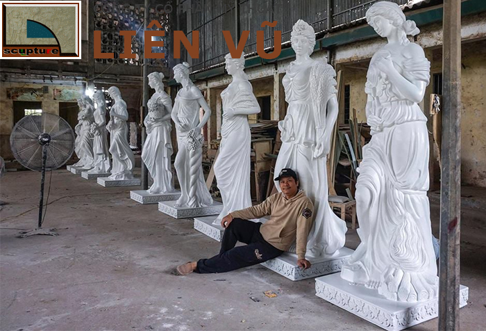 Liên Vũ- chế tác, sản xuất tượng cô gái châu Âu composite chuyên nghiệp