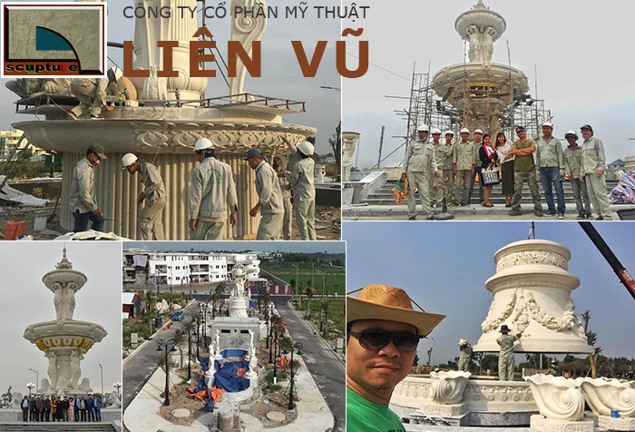 Liên Vũ- chuyên thiết kế, thi công cảnh quan đài phun nước sân vườn điêu khắc