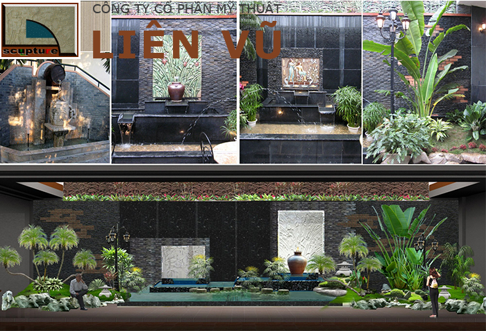 Liên Vũ- cung cấp, thi công tiểu cảnh đài phun nước sân vườn