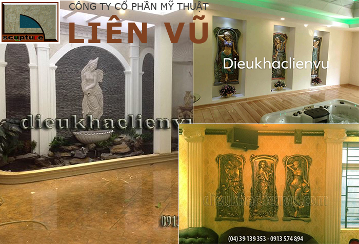 Liên Vũ- cung cấp và thi công ứng dụng phù điêu cô gái Pháp với tiểu cảnh