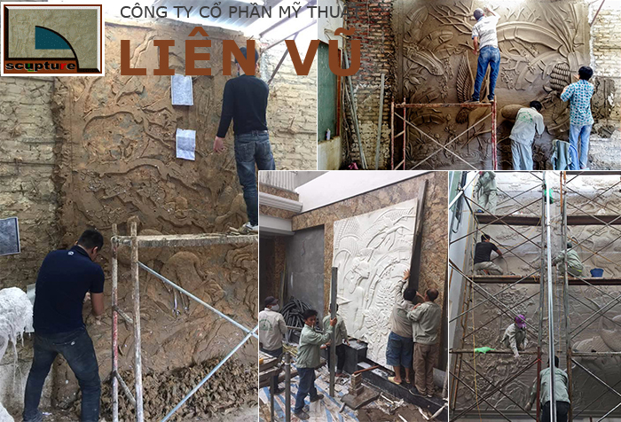 Liên Vũ- đơn vị thi công tranh tường phù điêu sân vườn uy tín